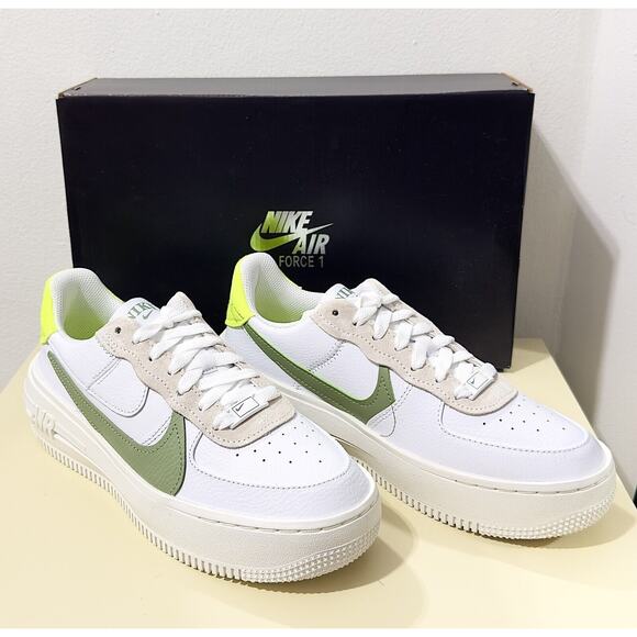 Nike Shoes - NWT: Nike - Women's Air Force 1 PLT.AF.ORM, White Oil Green W (US 7.5)